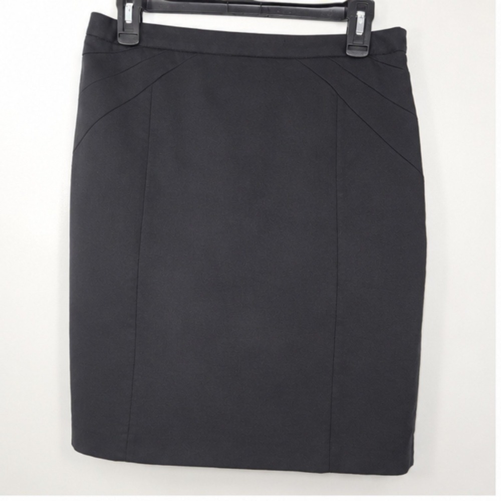 Express Design Studio Black Pencil Skirt Size 8 Seam Detail Side Zip Office Wear